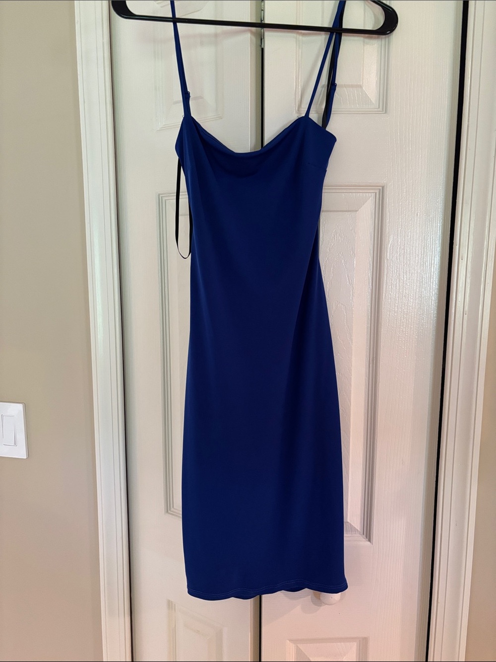 B Darlin Royal Blue Cowl Neck Midi Slip Dress